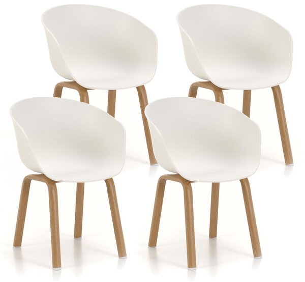 Set 4 Sedie 58x51x78 cm in Polipropilene Bianco