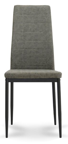 Sedia Imbottita 40x47x96 cm in Similpelle Queen Grigio Meccanico