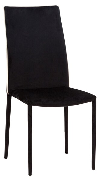 Sedia Imbottita 58x44x97 cm in Tessuto Vellutato Dedis Plus Nera