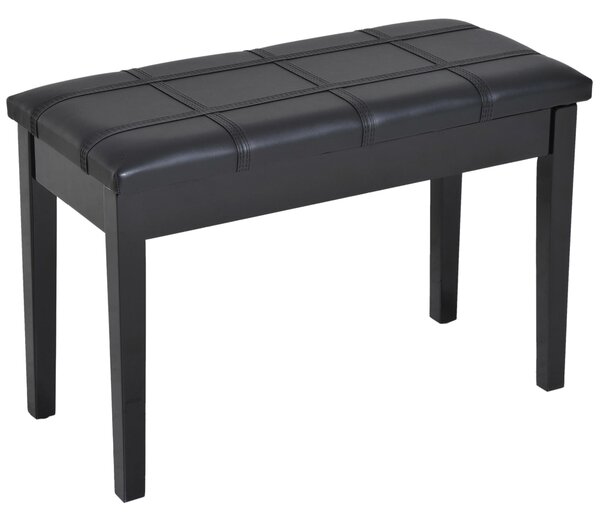Panca Sgabello per Pianoforte con Vano Portaoggetti Nero