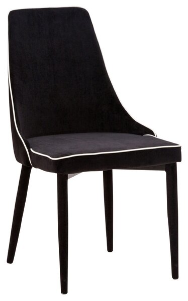 Sedia Imbottita 47x57x88 cm in Tessuto Vellutato New Plana Plus Nera