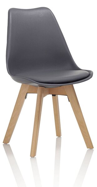 Set 4 Sedie 48,5x47x81,5 cm in Similpelle Grigio