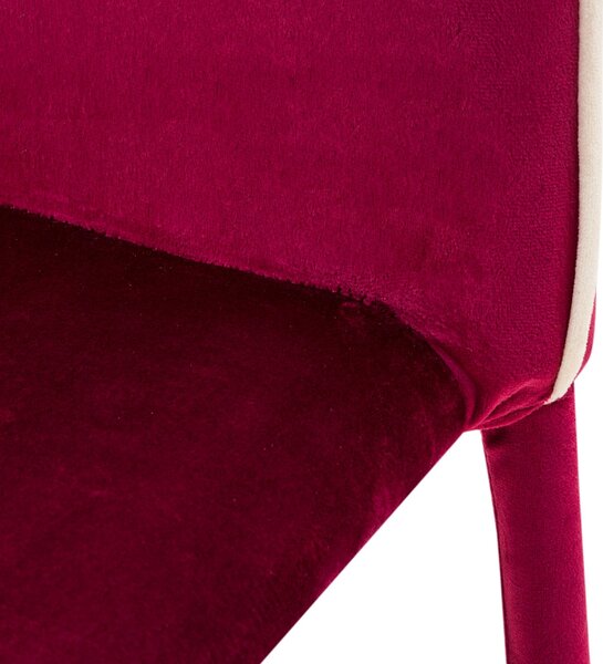 Sedia Imbottita 58x44x97 cm in Tessuto Vellutato Dedis Plus Bordeaux