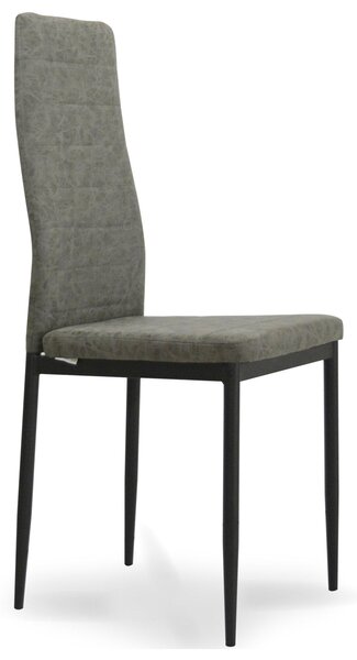 Sedia Imbottita 40x47x96 cm in Similpelle Queen Grigio Meccanico