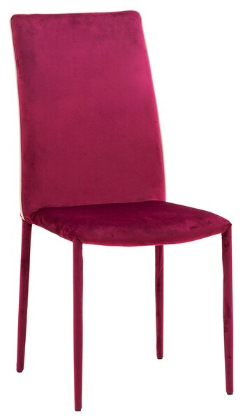 Sedia Imbottita 58x44x97 cm in Tessuto Vellutato Dedis Plus Bordeaux
