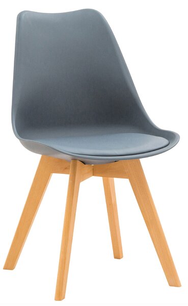 Sedia 45x55x88 cm in Poliuretano e Legno Isla Cenere