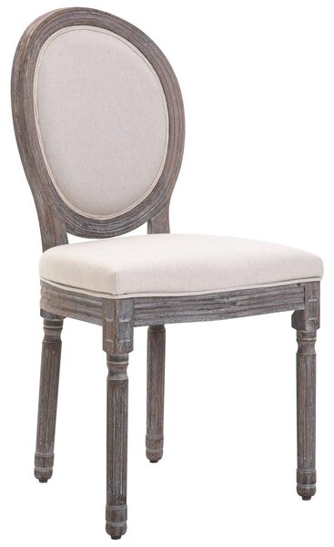 Set 2 Sedie in Legno Rivestimento in Lino Bianco