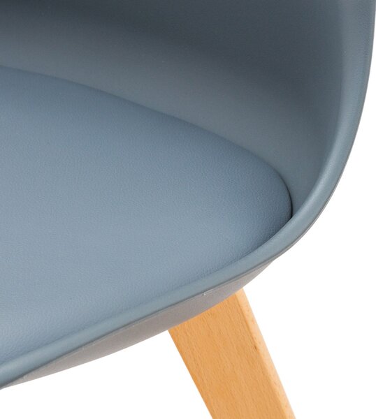 Sedia 45x55x88 cm in Poliuretano e Legno Isla Cenere