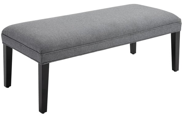 Panca Imbottita in Tessuto Lino 120x53x46 cm Grigia