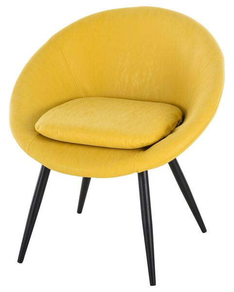 Set 2 Sedie in Metallo e Similpelle Giallo
