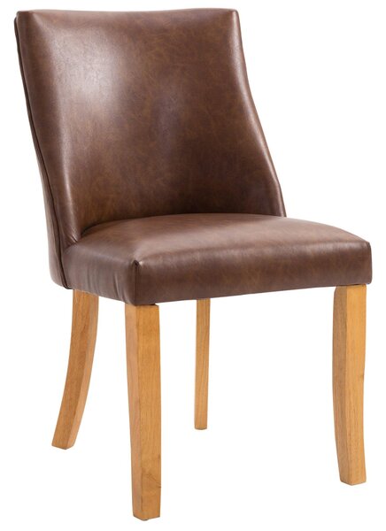 Sedia Imbottita Design Moderno in Pelle PU Marrone
