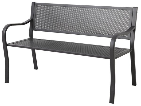 Panca 2 Posti 128x53x80 cm in Ferro Vorghini Lazise Antracite