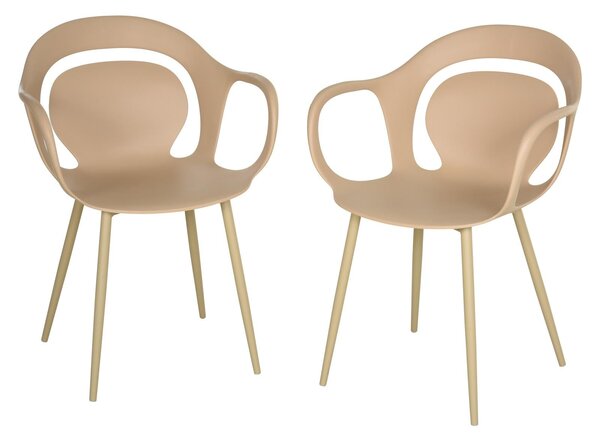 Set 2 Sedie in Polipropilene Gambe in Acciaio 58,5x60x83,5 cm Gialle