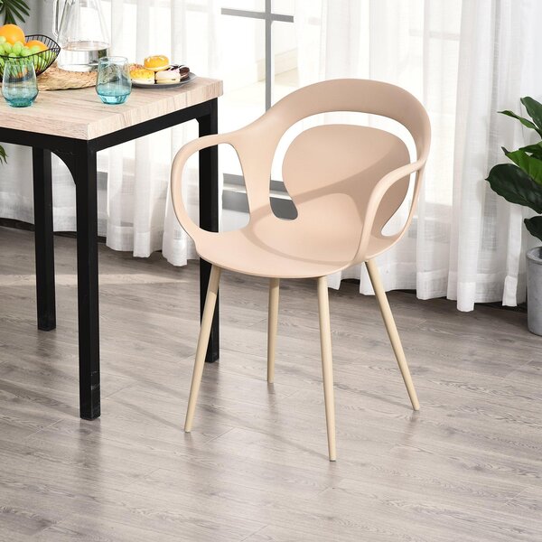 Set 2 Sedie in Polipropilene Gambe in Acciaio 58,5x60x83,5 cm Gialle