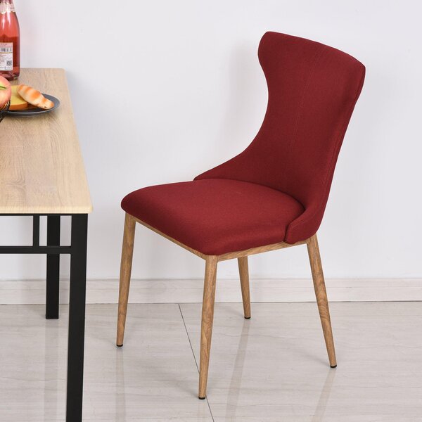 Set 2 Sedie imbottite in Acciaio e Poliestere 45x57,5x87,5 cm Rosse