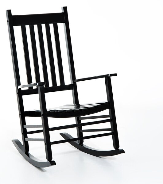 Sedia a Dondolo in Legno 69x86x115 cm Nero