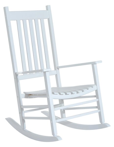 Sedia a Dondolo in Legno 69x86x115 cm Bianco