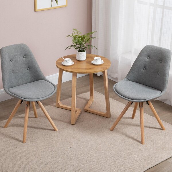 Set 2 Sedie Imbottite 48x56x87 cm in Tessuto Grigie