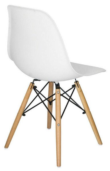 Set 4 Sedie con Stuttura in Legno e Seduta in Resina Luka Bianche