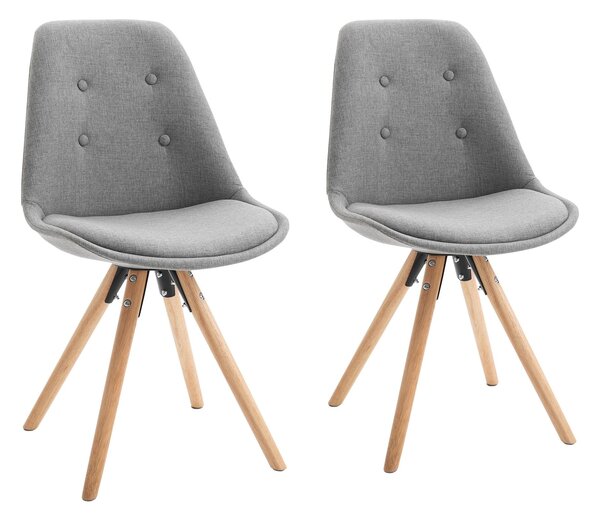Set 2 Sedie Imbottite 48x56x87 cm in Tessuto Grigie