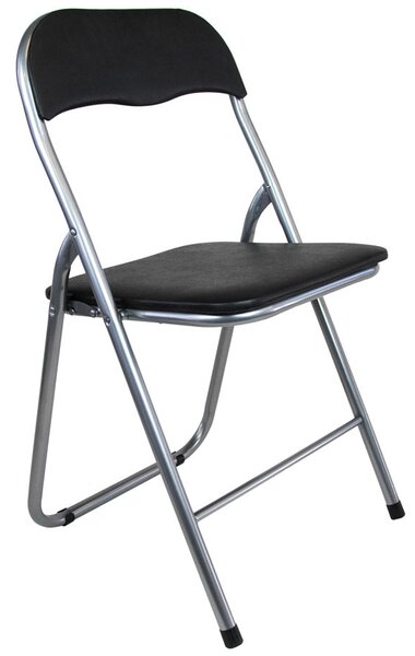 Set 6 Sedie Pieghevole 45x45x45/80 cm in Acciaio e PVC Imbottito Nera