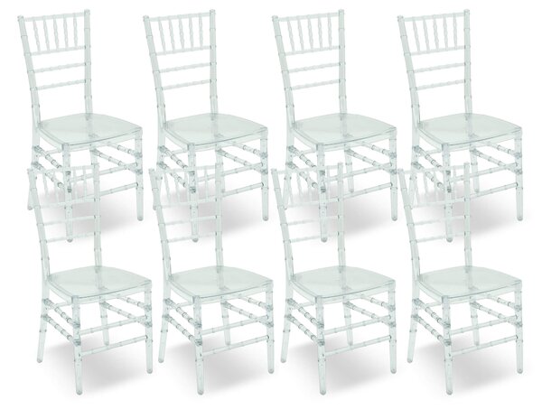Set 8 Sedie 40x40x93 cm in Polipropilene Chiavari Trasparente
