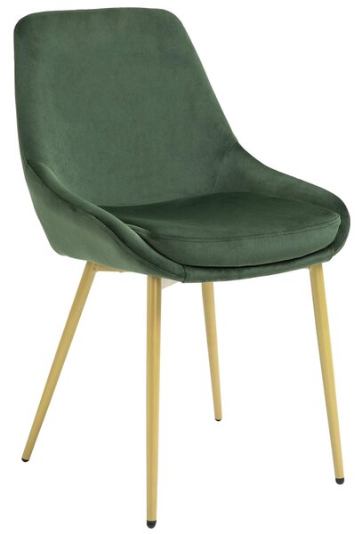 Sedia Imbottita 49x57,5x81 cm in Tessuto Vellutato Verde