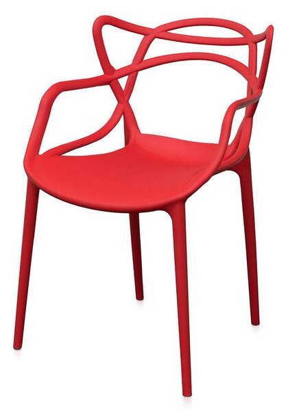 Set 4 Sedie 55x54x82 cm in Polipropilene Sveva Rosse