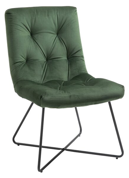 Sedia Imbottita 55x75x90 cm in Tessuto Verde