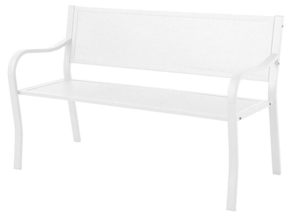 Panca 2 Posti 128x53x80 cm in Ferro Vorghini Lazise Bianca