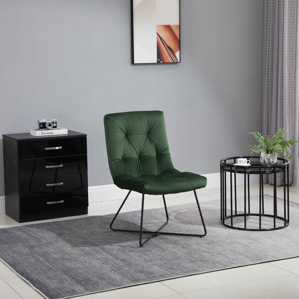 Sedia Imbottita 55x75x90 cm in Tessuto Verde