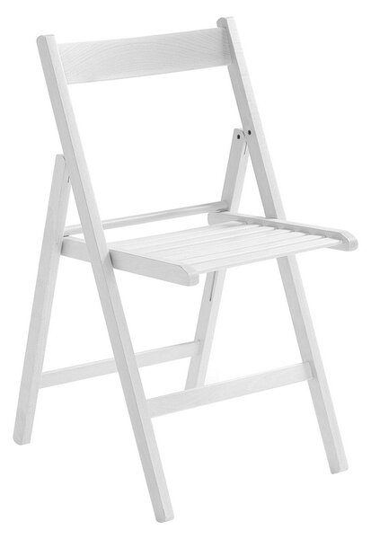 Set 4 Sedie Pieghevole 47,5x42,5x45/79 cm in Legno di Faggio FSC Bianca