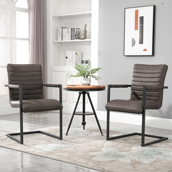 Set 2 Sedie Imbottite 63x53x90 cm in Poliestere Marrone