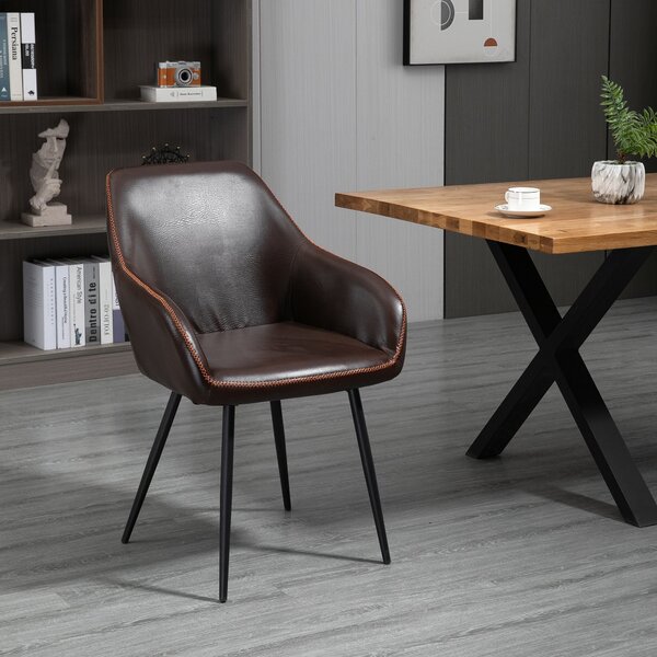 Sedia Imbottita 61x58x84 cm in Similpelle Marrone