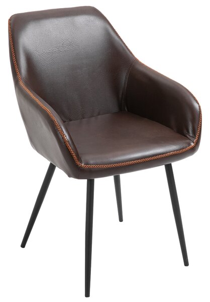 Sedia Imbottita 61x58x84 cm in Similpelle Marrone