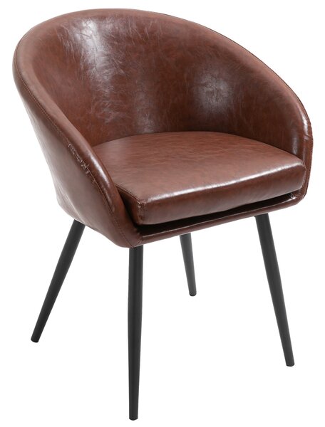 Sedia Imbottita 61x58x74 cm in Similpelle Marrone