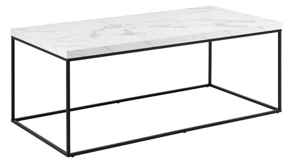 Tavolino bianco con piano in marmo 55x110 cm Barossa - Actona