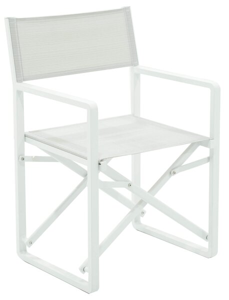 Set 2 Sedie Pieghevoli da Giardino 51x54x86 cm in Alluminio e Textilene Isotta Bianche