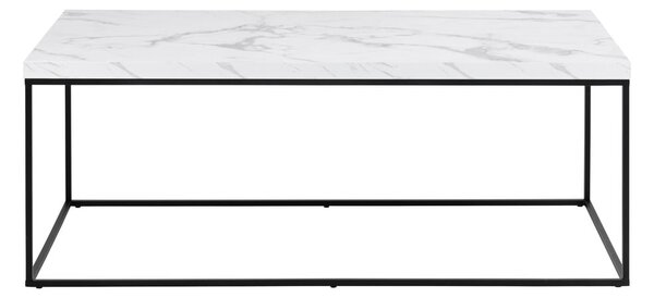 Tavolino bianco con piano in marmo 55x110 cm Barossa - Actona