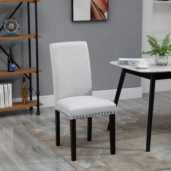 Sedia Imbottita 45x59,5x98 cm in Lino Grigia