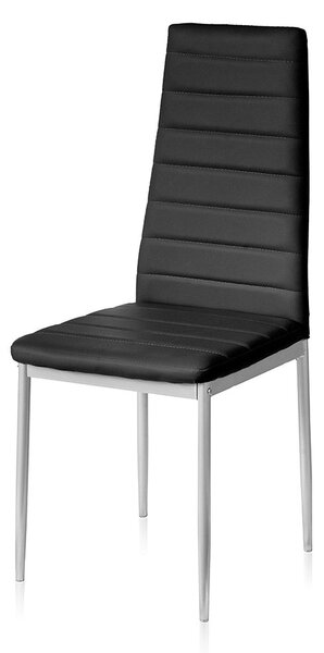 Set 4 Sedie 41x41x96 cm in Similpelle da Interno Nere