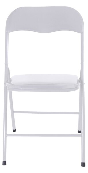Sedia Pieghevole in Metallo 88x25,5x44,5 cm Bianco