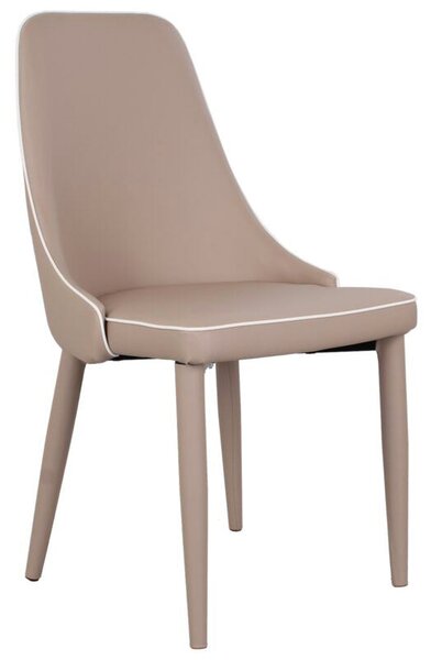Set 4 Sedie 47x45x46 cm in Similpelle da Interno Tortora