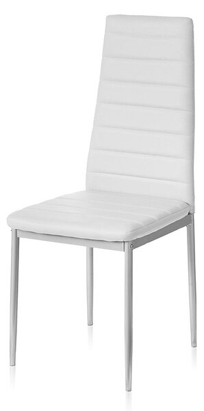 Set 6 Sedie 41x41x96 cm in Similpelle da Interno Bianche