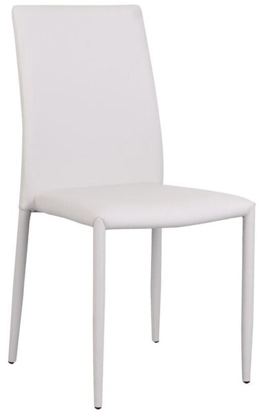 Set 6 Sedie 90x46x44 cm in Similpelle da Interno Grigio Chiaro