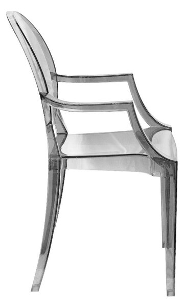 Set 4 Sedie con Braccioli 54x48,5x92 cm in Policarbonato da Interno Elizabet Trasparente