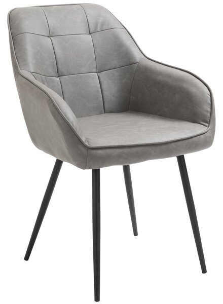 Sedia Imbottita 61x58x84 cm in Similpelle Grigia
