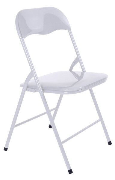 Sedia Pieghevole in Metallo 88x25,5x44,5 cm Bianco