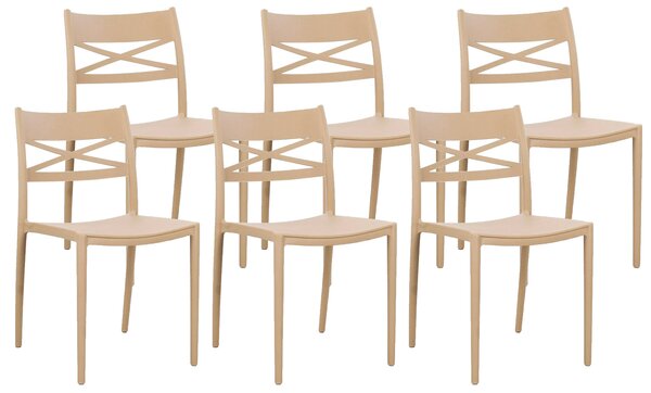 Set 6 Sedie 81x46x52 cm in Polipropilene Tortora