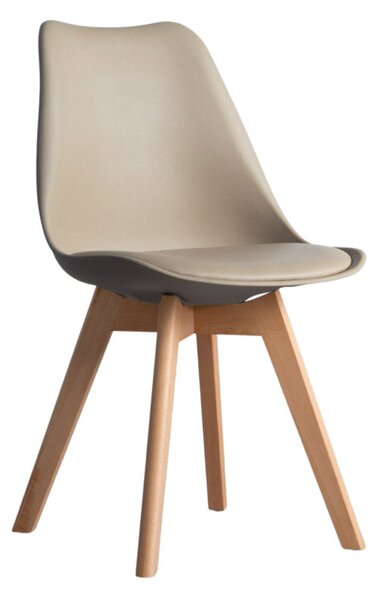 Set 4 Sedie 83x49x43 cm in Similpelle da Interno Tortora